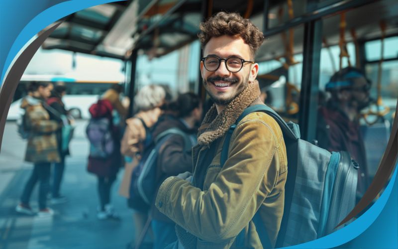 employee teams posing in front of a coach, affordable coach hire, June 2024, Australia